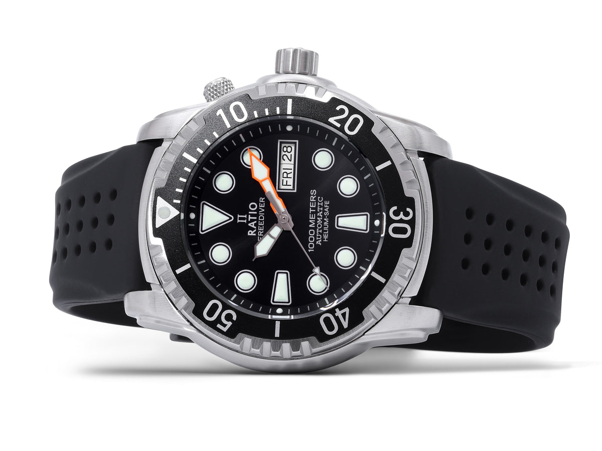 Ratio FreeDiver Helium-Safe 1000M Sapphire Automatic 1068HA90-34VA-BLK Men's Watch