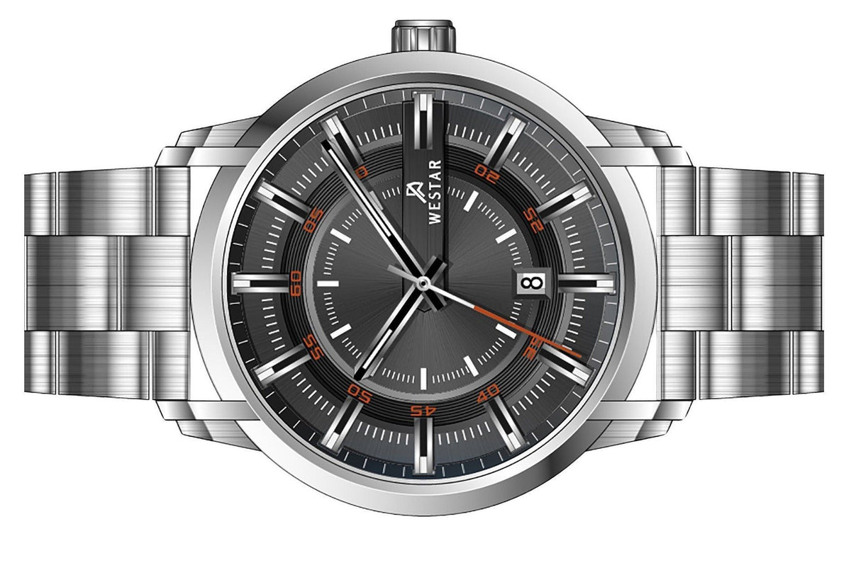 Westar Profile Stainless Steel Black Dial Quartz 50229STN803 Men's Watch