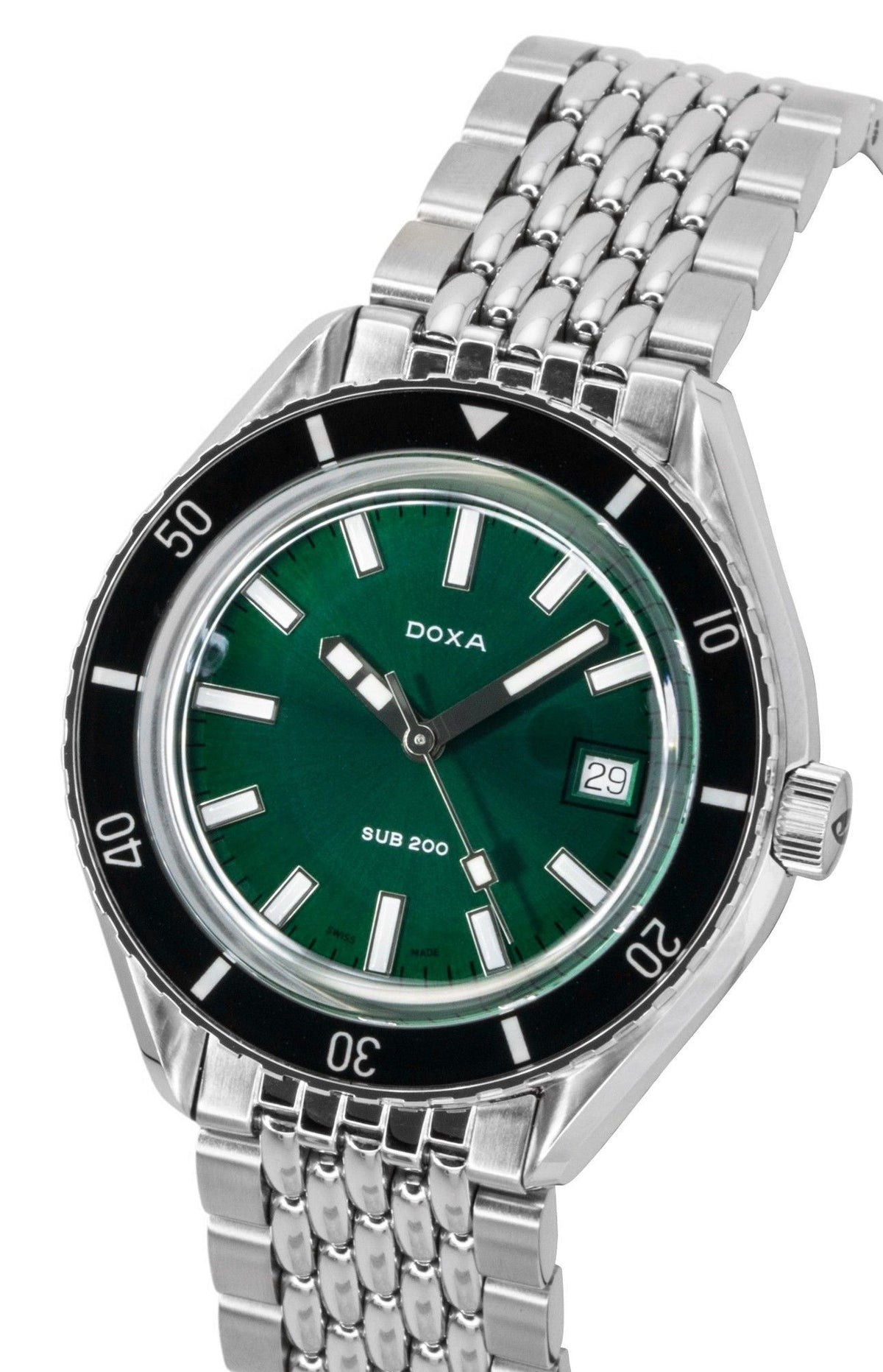 Doxa SUB 200 Sea Emerald Stainless Steel Green Dial Automatic Diver's 799.10.131.10 200M Men's Watch With Extra Strap