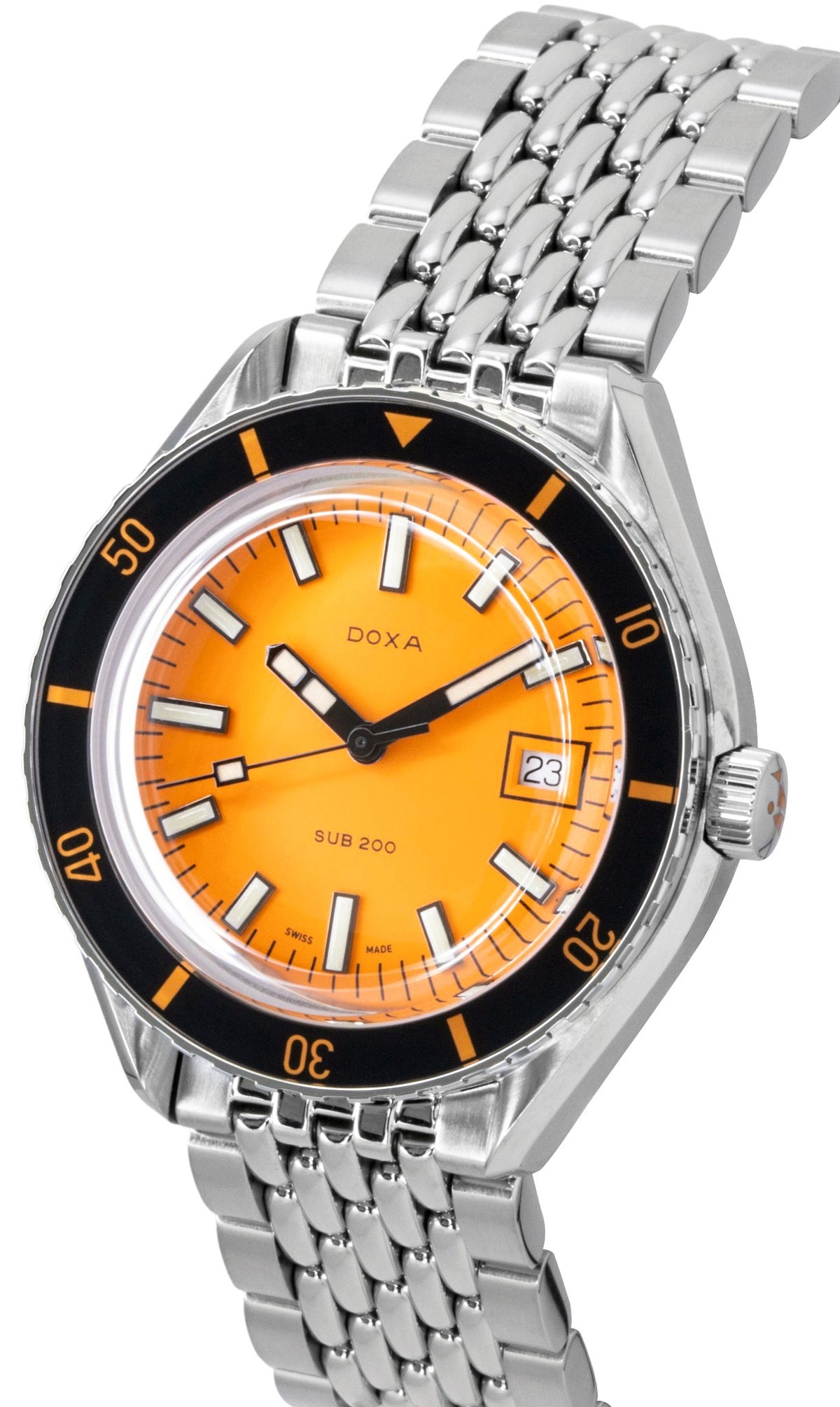 DOXA SUB 200 Divingstar Stainless Steel Yellow Dial Automatic Diver's 799.10.361.10 200M Men's Watch