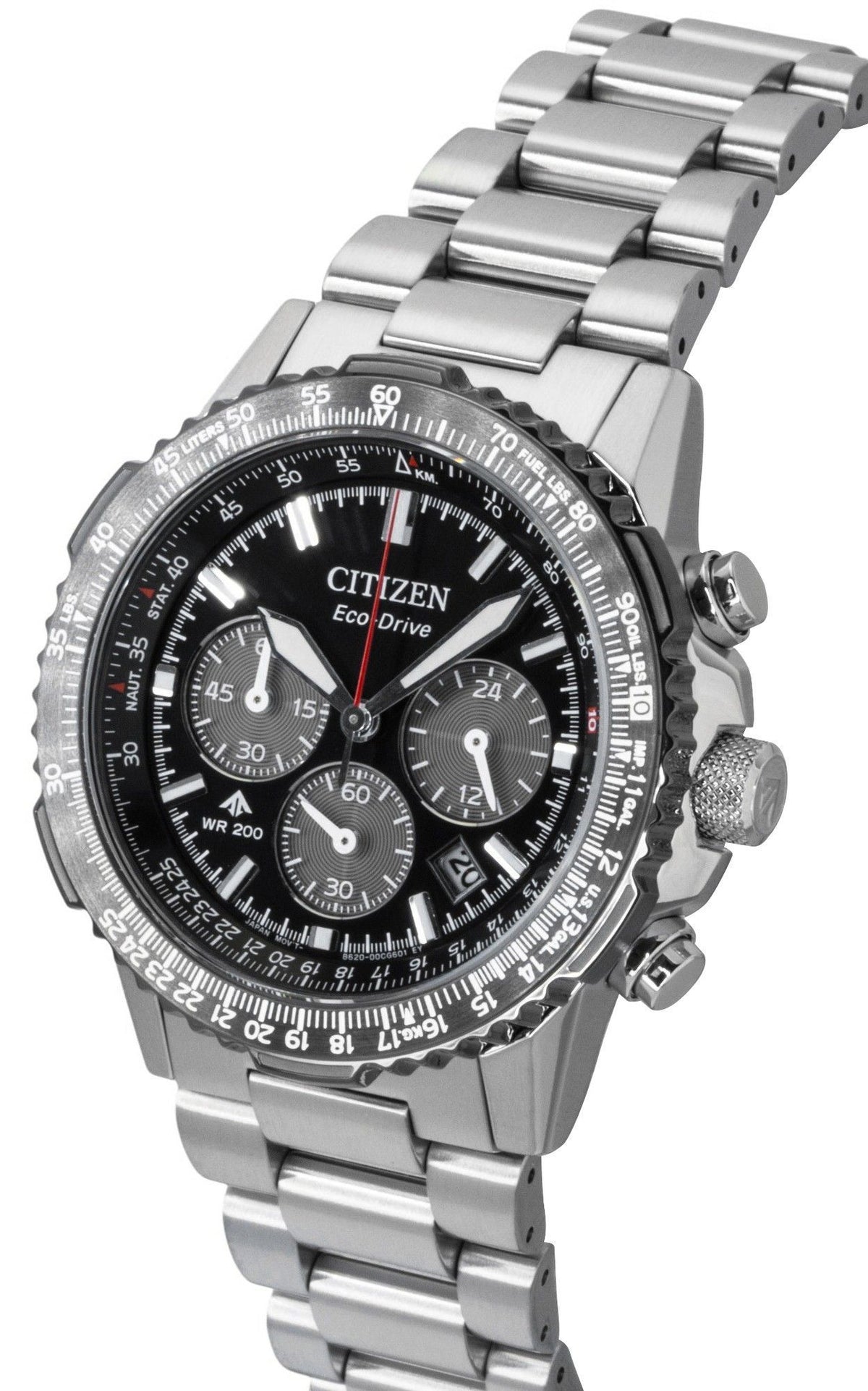 Citizen Promaster Sky Chronograph Stainless Steel Black Dial Eco-Drive CA4664-60E 200M Men's Watch