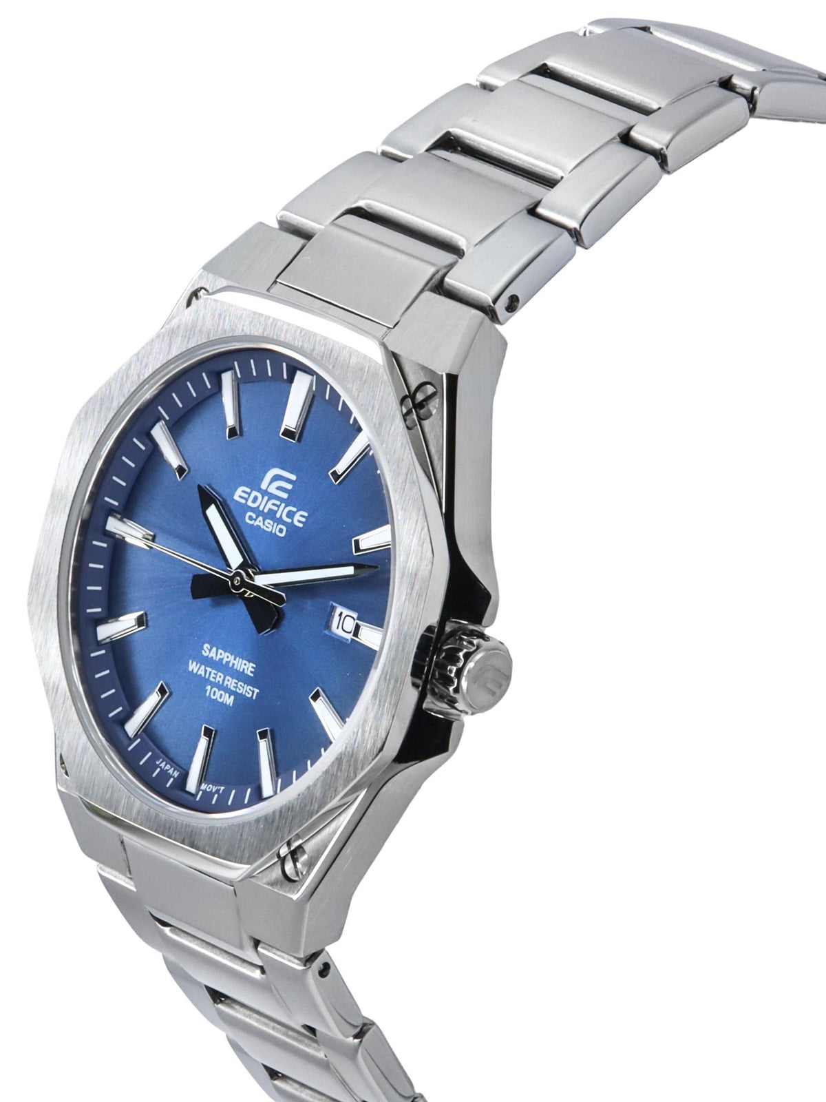 Casio Edifice Sapphire Crystal Analog Stainless Steel Blue Dial Quartz EFR-S108D-2A 100M Men's Watch