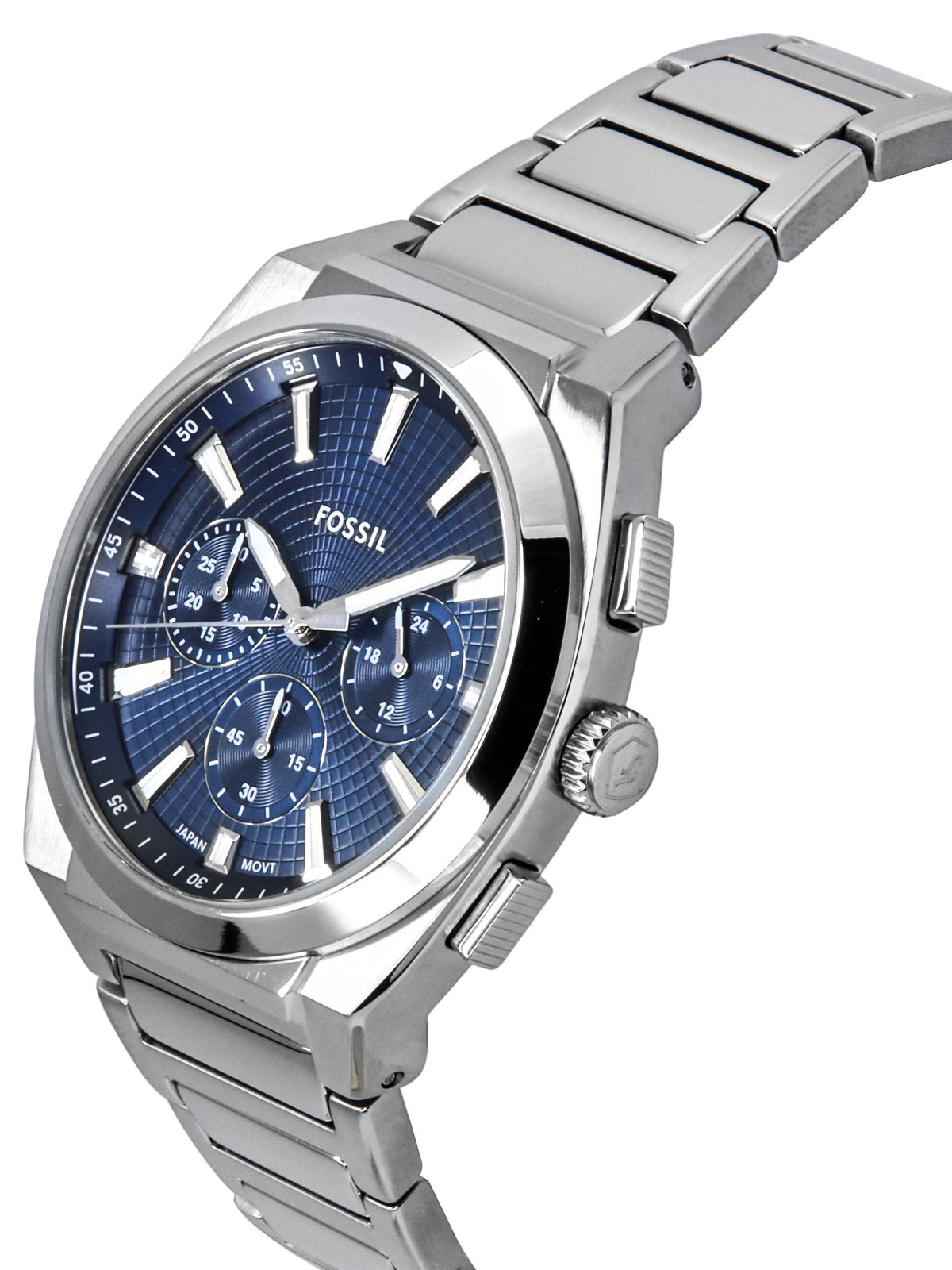 Fossil Everett Chronograph Stainless Steel Blue Dial Quartz FS6104 Men's Watch