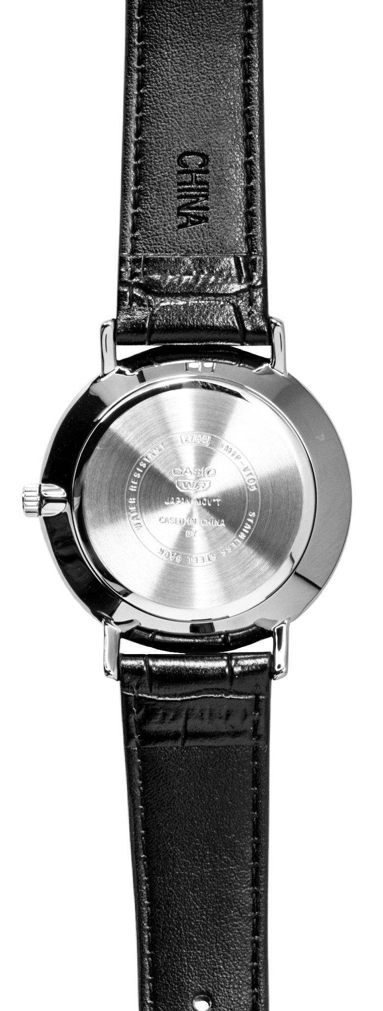 Casio Analog Leather Strap Black Dial Quartz MTP-VT05L-1E Men's Watch