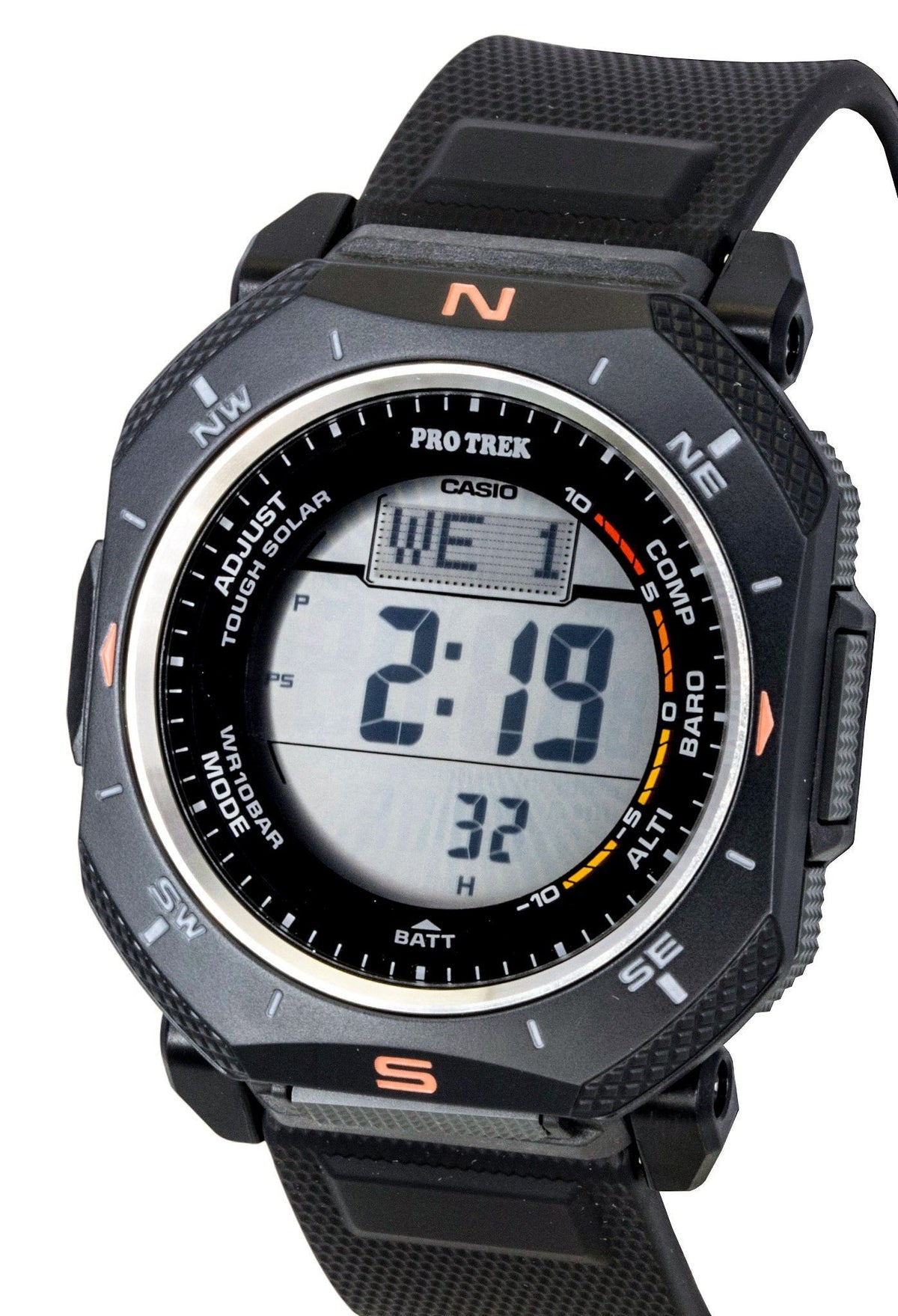 Casio Pro Trek Digital Black Bio-Based Resin Strap Solar PRG-69-1 100M Men's Watch