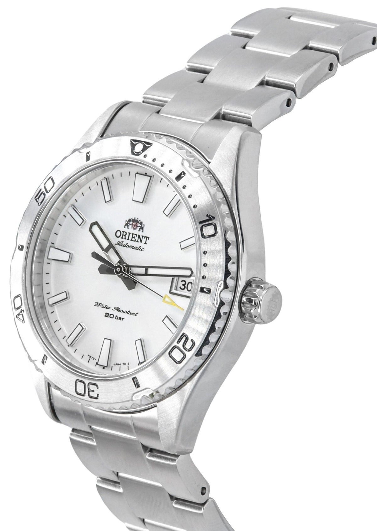 Orient Sports Mako Stainless Steel White Dial Automatic Diver's RA-AC0Q03S10B RA-AC0Q03S30B 200M Men's Watch