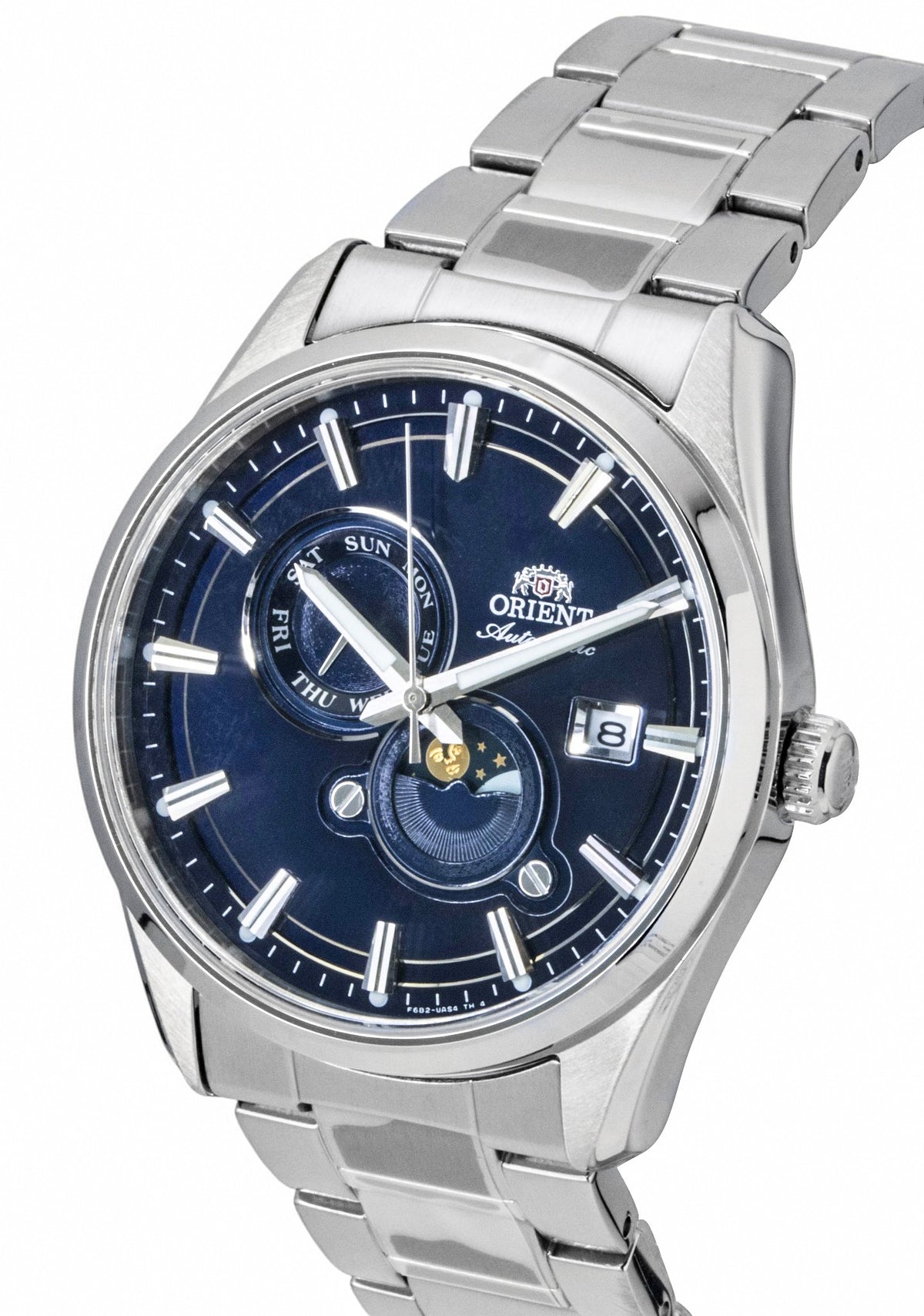Orient Contemporary Stretto Sun And Moon Phase Navy Blue Dial Automatic RA-AK0315L Men's Watch