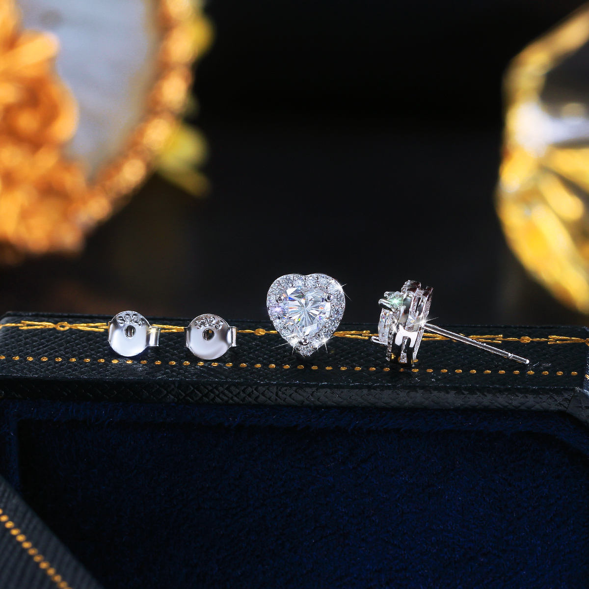 JLM Heart 2 Tier Studs
