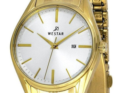 Westar Profile Gold Tone Stainless Steel White Dial Quartz 40210GPN107 Women's Watch