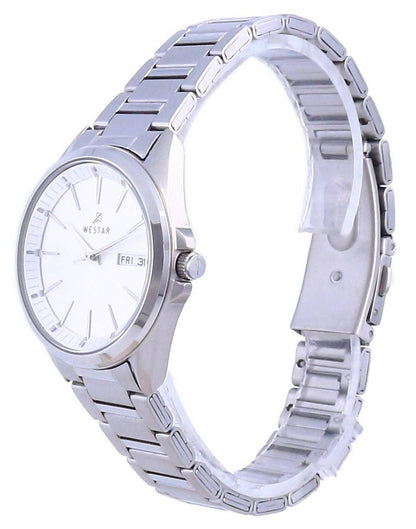 Westar Silver Dial Stainless Steel Quartz 40212 STN 107 Women's Watch