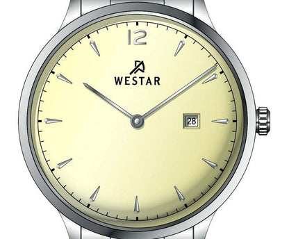 Westar Profile Two Tone Stainless Steel Light Champagne Dial Quartz 40218STN102 Women's Watch