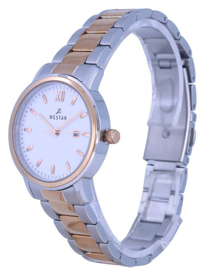 Westar White Dial Two Tone Stainless Steel Quartz 40245 SPN 601 Women's Watch