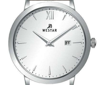 Westar Profile Leather Strap Silver Dial Quartz 50214STN127 Men's Watch