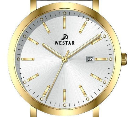 Westar Profile Leather Strap Silver Dial Quartz 50216GPN107 Men's Watch