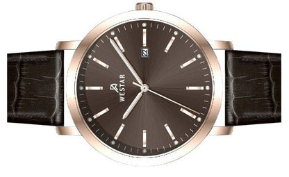 Westar Profile Leather Strap Brown Dial Quartz 50216PPN620 Men's Watch