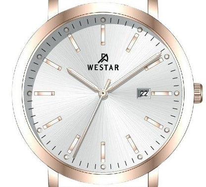 Westar Profile Leather Strap Silver Dial Quartz 50216PPN627 Men's Watch