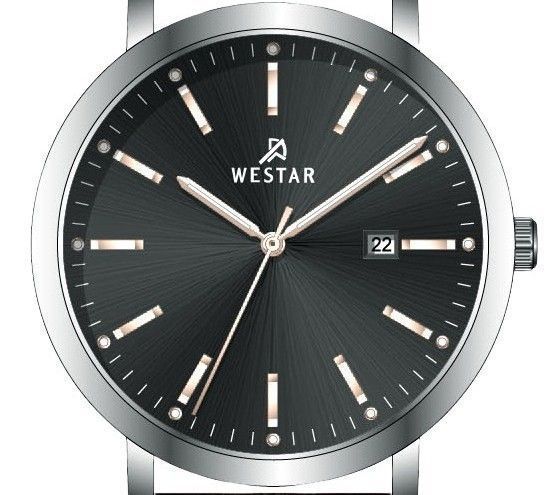 Westar Profile Leather Strap Black Dial Quartz 50216STN623 Men's Watch