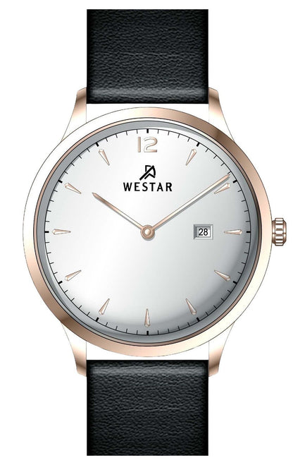 Westar Profile Leather Strap Silver Dial Quartz 50217PPN607 Men's Watch