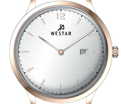 Westar Profile Leather Strap Silver Dial Quartz 50217PPN607 Men's Watch