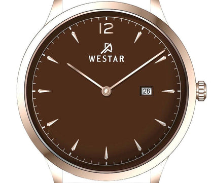 Westar Profile Leather Strap Brown Dial Quartz 50217PPN620 Men's Watch