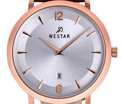 Westar Profile Leather Strap Silver Dial Quartz 50219PPN627 Men's Watch