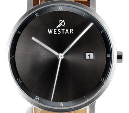 Westar Profile Leather Strap Black Dial Quartz 50221STN103 Men's Watch