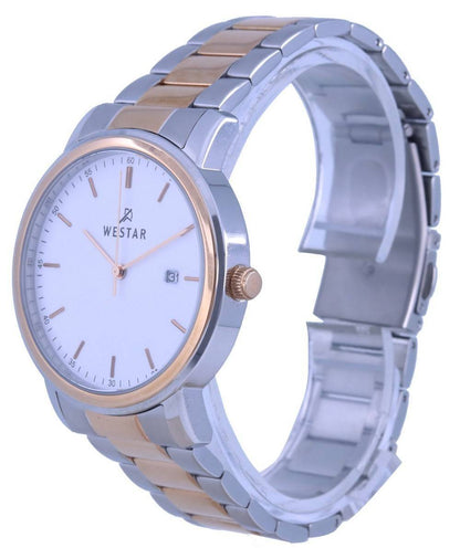 Westar White Dial Two Tone Stainless Steel Quartz 50243 SPN 601 Men's Watch