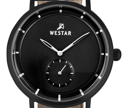 Westar Profile Leather Strap Black Dial Quartz 50246BBN103 Men's Watch