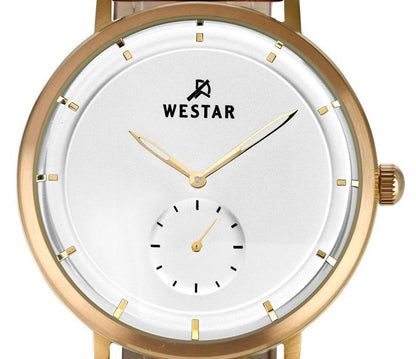 Westar Profile Leather Strap Silver Dial Quartz 50246BZZ187 Men's Watch