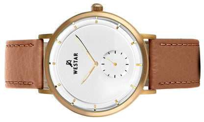 Westar Profile Leather Strap Silver Dial Quartz 50246BZZ187 Men's Watch