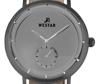Westar Profile Leather Strap Grey Dial Quartz 50246GGN106 Men's Watch