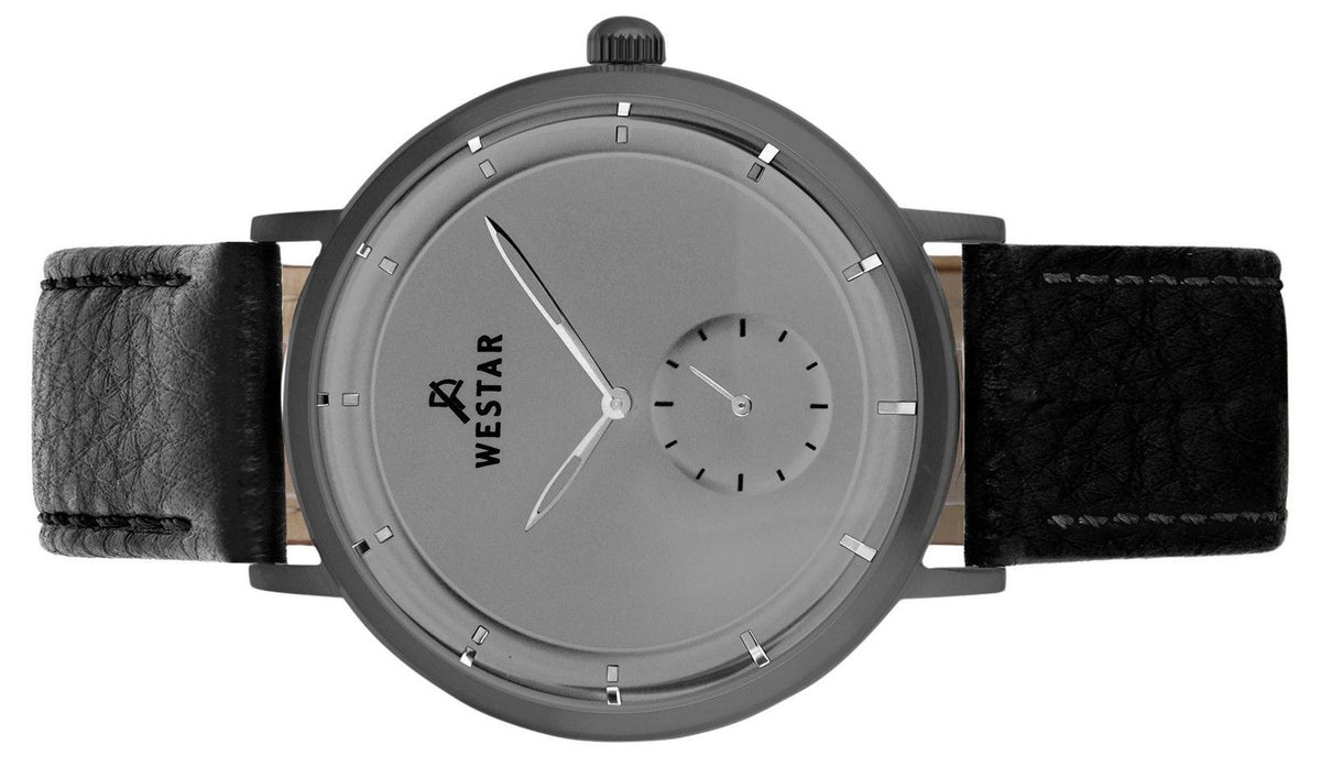 Westar Profile Leather Strap Grey Dial Quartz 50246GGN106 Men's Watch