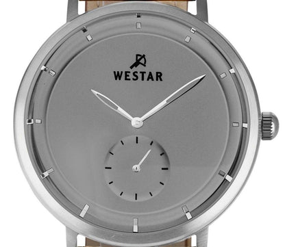 Westar Profile Leather Strap Grey Dial Quartz 50246STN186 Men's Watch