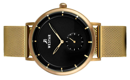 Westar Profile Gold Tone Stainless Steel Black Dial Quartz 50247BZZ103 Men's Watch