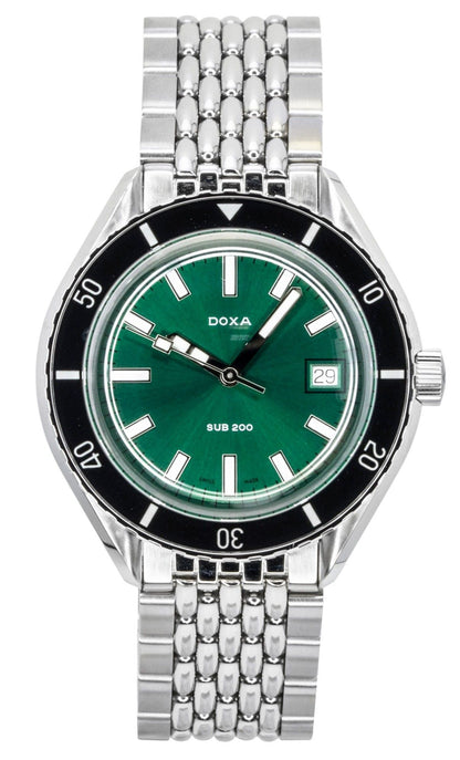 Doxa SUB 200 Sea Emerald Stainless Steel Green Dial Automatic Diver's 799.10.131.10 200M Men's Watch With Extra Strap