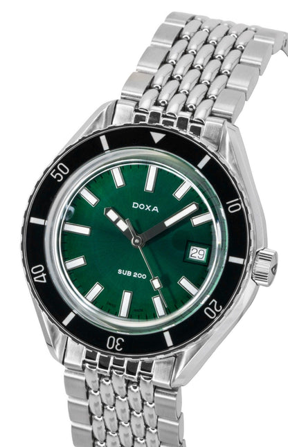 Doxa SUB 200 Sea Emerald Stainless Steel Green Dial Automatic Diver's 799.10.131.10 200M Men's Watch With Extra Strap