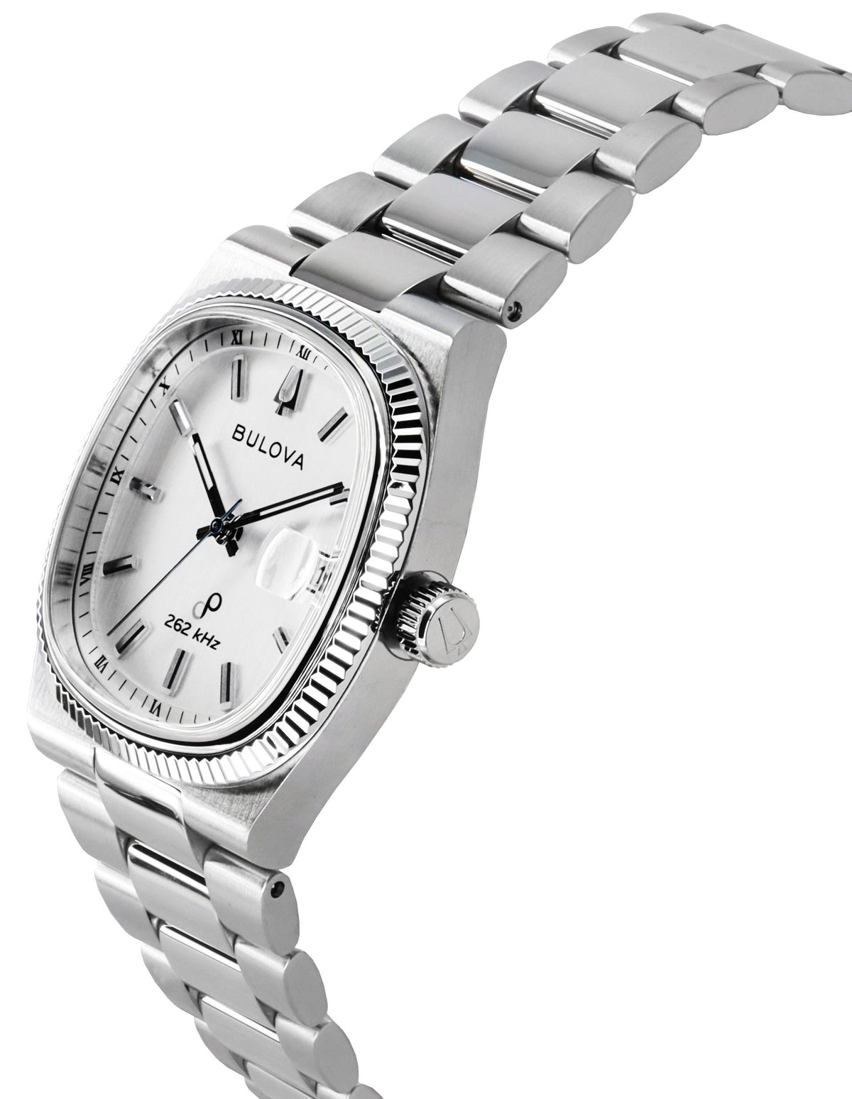 Bulova Classic Super Seville 262kHz Precisionist Stainless Steel Bracelet Silver Dial Quartz 96B444 Men's Watch
