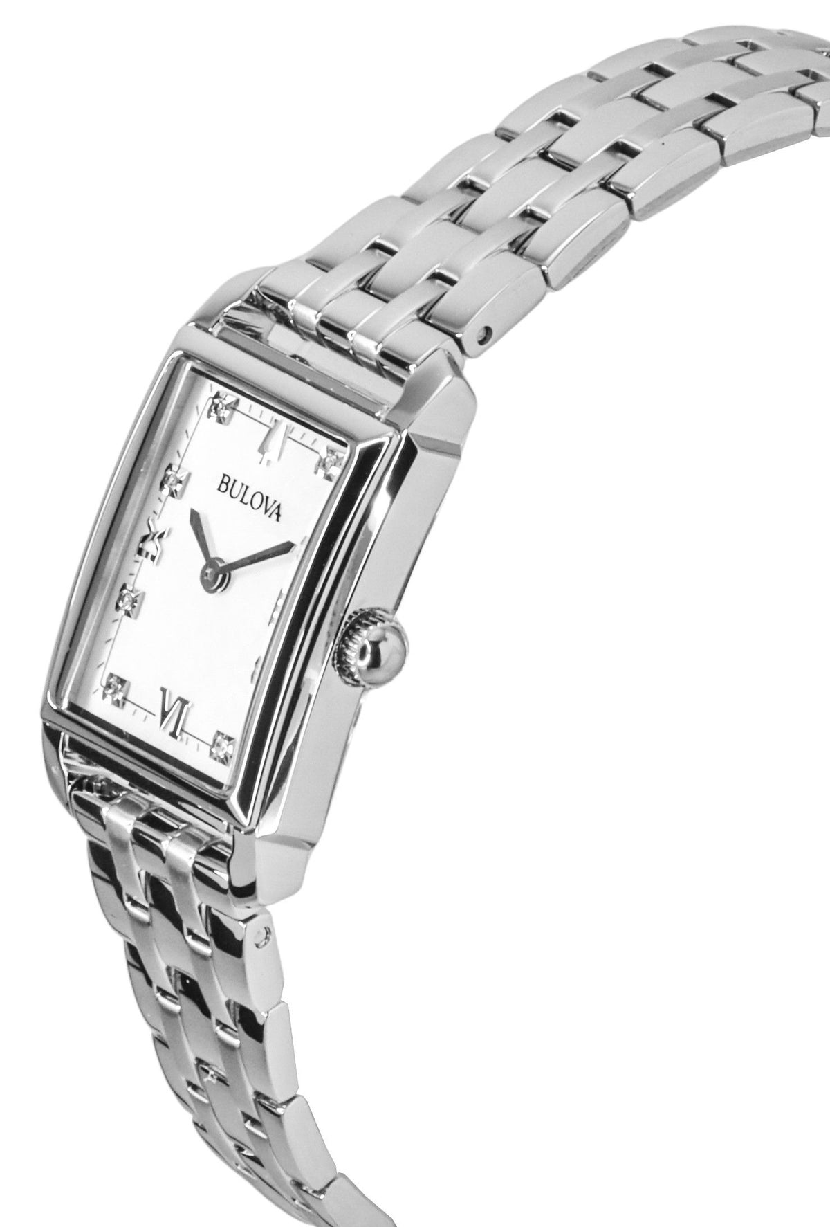 Bulova Sutton Classic Diamond Stainless Steel Mother Of Pearl Dial Quartz 96P244 Women's Watch