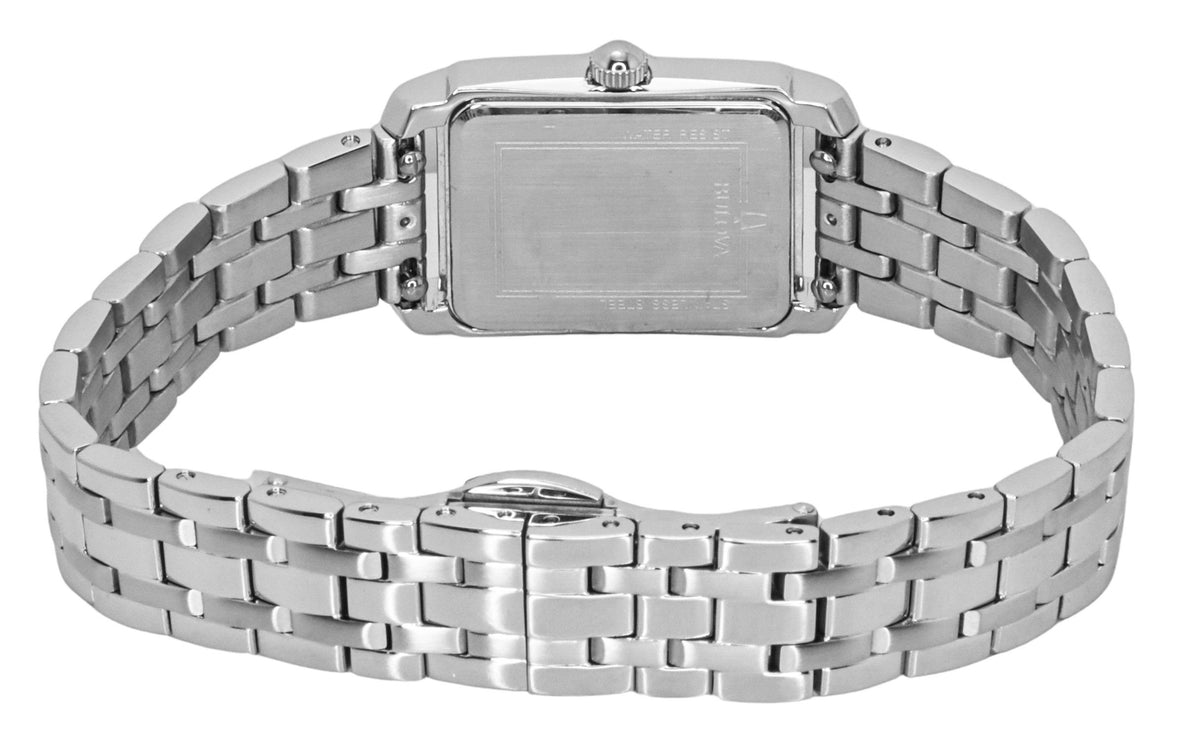 Bulova Sutton Classic Diamond Stainless Steel Mother Of Pearl Dial Quartz 96P244 Women's Watch