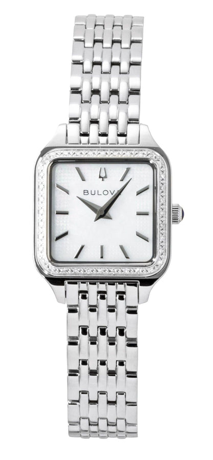 Bulova Sutton Stainless Steel Diamond Accents White Dial Quartz 96R256 Women's Watch