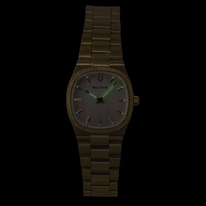 Bulova Super Seville Mini Gold Tone Stainless Steel Silver Dial Quartz 97L189 Women's Watch