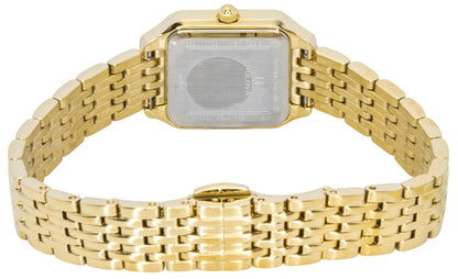 Bulova Sutton Square Gold Tone Stainless Steel Gold Dial Quartz 97L191 Women's Watch