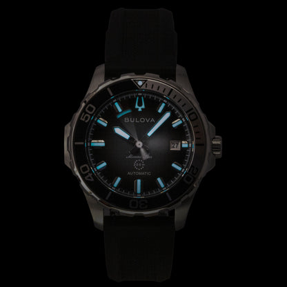 Bulova Marine Star Rubber Strap Black Dial Automatic Diver's 98B465 200M Men's Watch