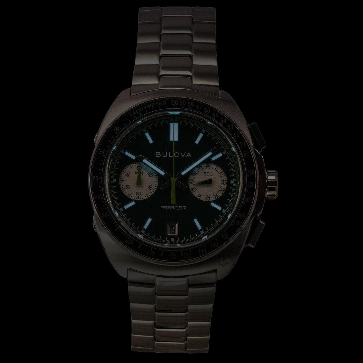 Bulova Racer Chronograph Stainless Steel Green Dial Quartz 98B468 Men's Watch