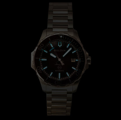 Bulova Marine Star Stainless Steel Red Dial Automatic Diver's 98B472 200M Men's Watch