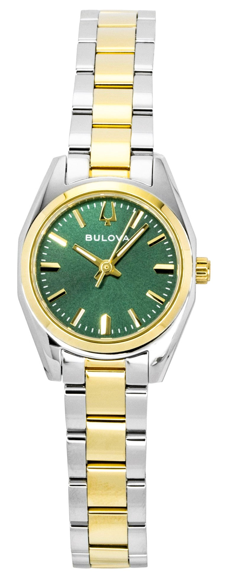 Bulova Surveyor Two Tone Stainless Steel Green Dial Quartz 98L329 Women's Watch
