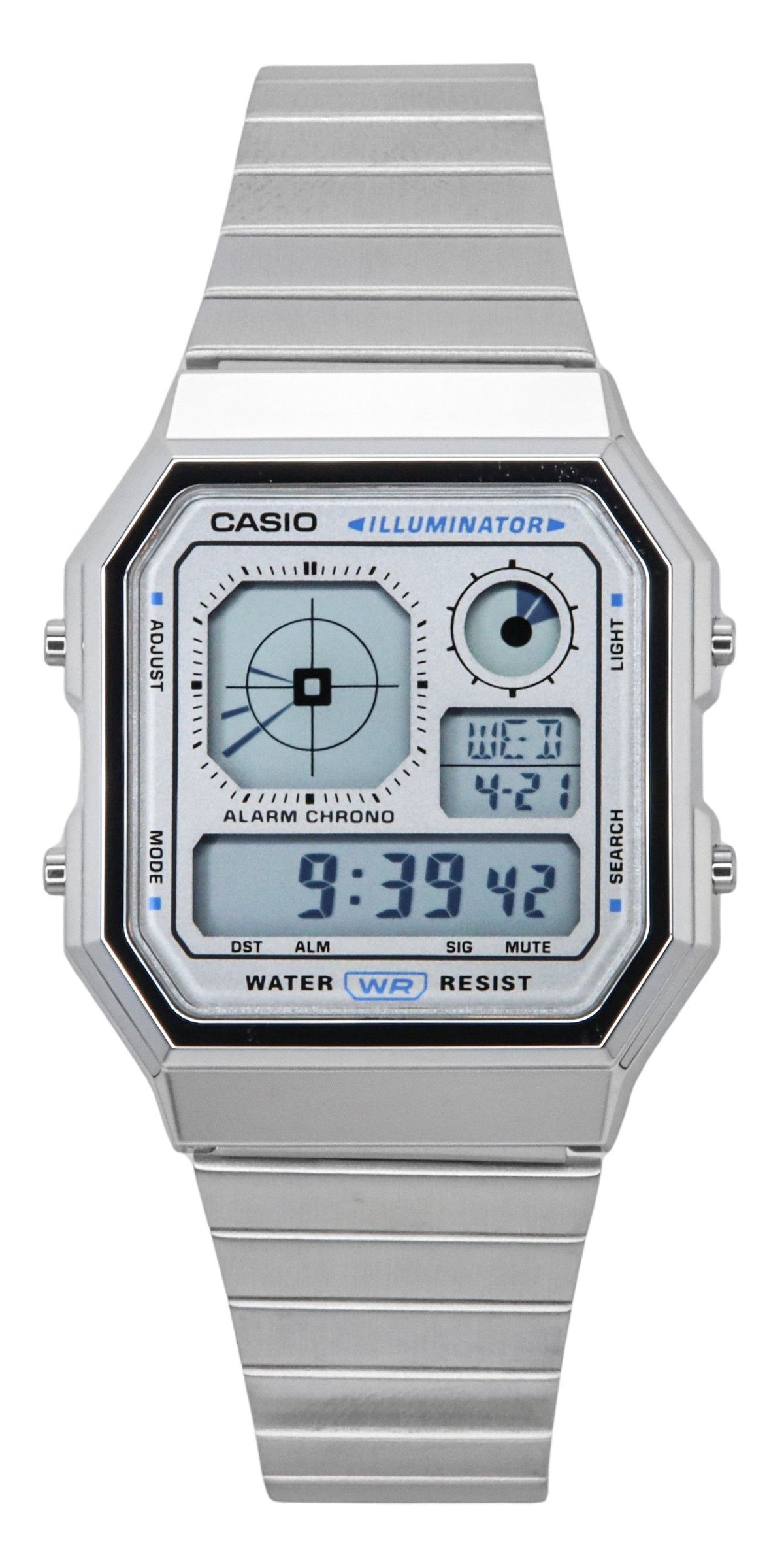 Casio Vintage Digital Stainless Steel Quartz A130WE-7A Unisex Watch