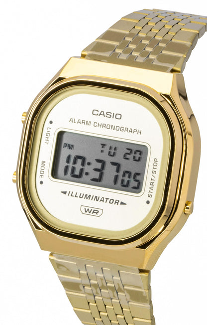 Casio Digital Gold Tone Stainless Steel Quartz A140WEG-9A Unisex Watch
