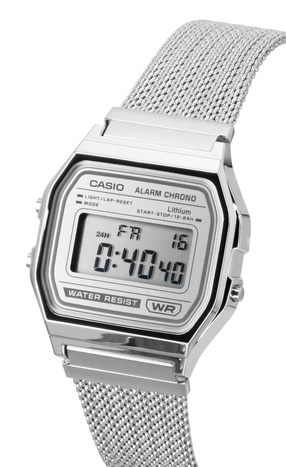 Casio Vintage Digital Stainless Steel Mesh Bracelet Quartz A158WEM-7 Unisex Watch