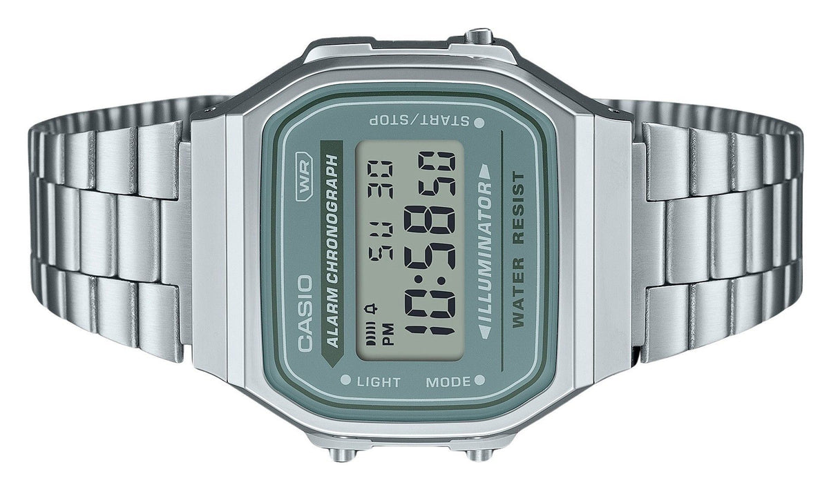 Casio Vintage Digital Stainless Steel Bracelet Quartz A168WA-3A Men's Watch